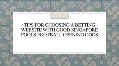 spore pool football odd|Opening Odds .